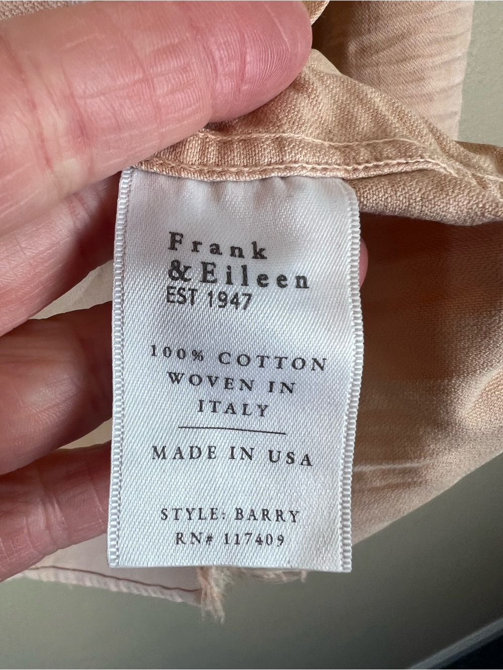 frank & eileen barry shirt apricot - Picture 12 of 12